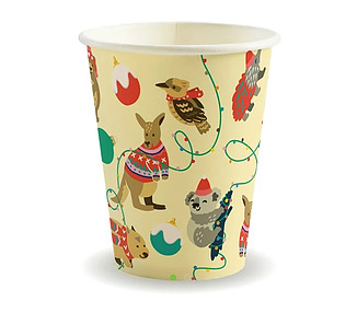 Biopak Coffee Cup 12oz Christmas 1000/Ctn