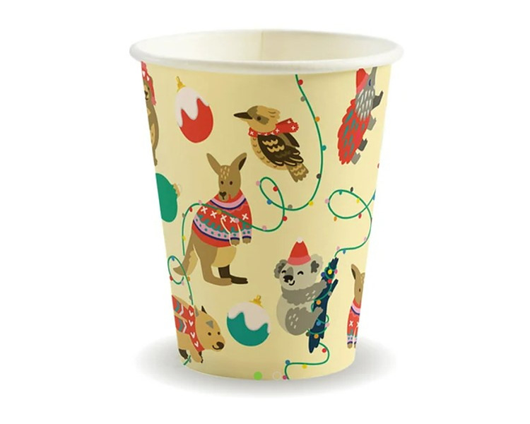 Biopak Coffee Cup 12oz Christmas 1000/Ctn