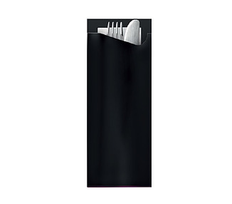 Pochetta Cutlery Pouch 3Ply Napkin Black 250/Ctn