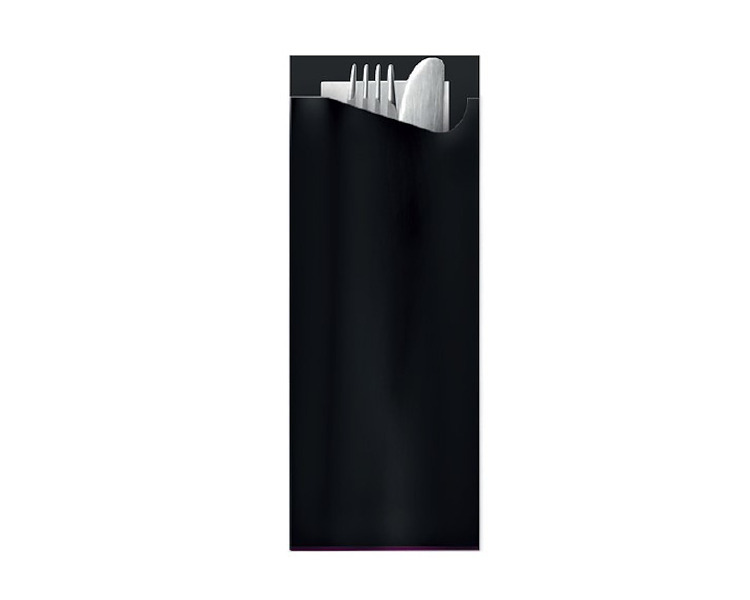 Pochetta Cutlery Pouch 3Ply Napkin Black 250/Ctn