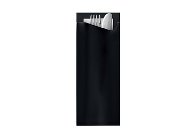 Pochetta Cutlery Pouch 3Ply Napkin Black 250/Ctn