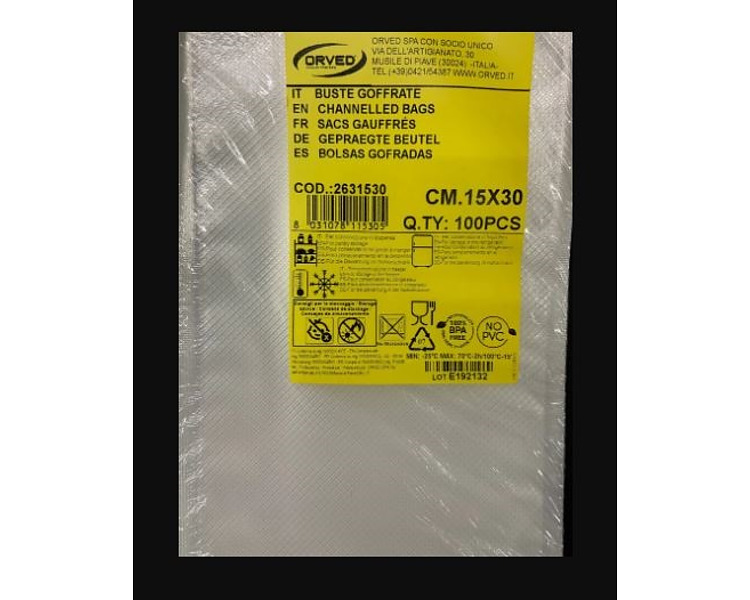 Orved Vacuum Bag 150 x 300mm 100/Pkt