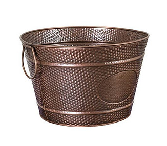 Round Copper Antique Beverage Tub 350 x 220mm