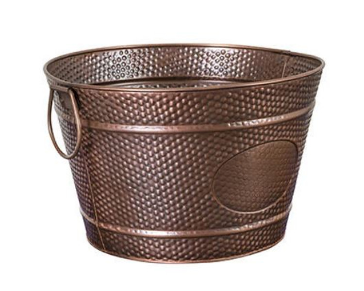 Round Copper Antique Beverage Tub 350 x 220mm