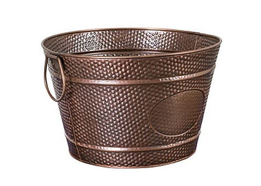 Round Copper Antique Beverage Tub 350 x 220mm