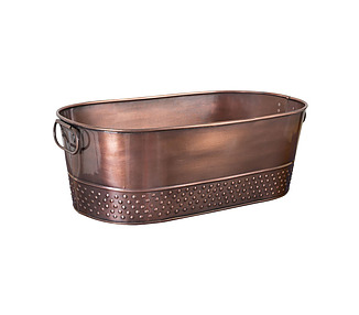 Oval Copper Antique Beverage Tub 525 x 290 x 175mm