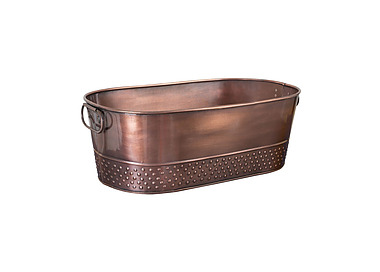 Oval Copper Antique Beverage Tub 525 x 290 x 175mm