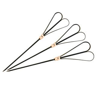 Bamboo Skewer Heart Black 18cm 100/Pkt