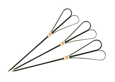 Bamboo Skewer Heart Black 18cm 100/Pkt