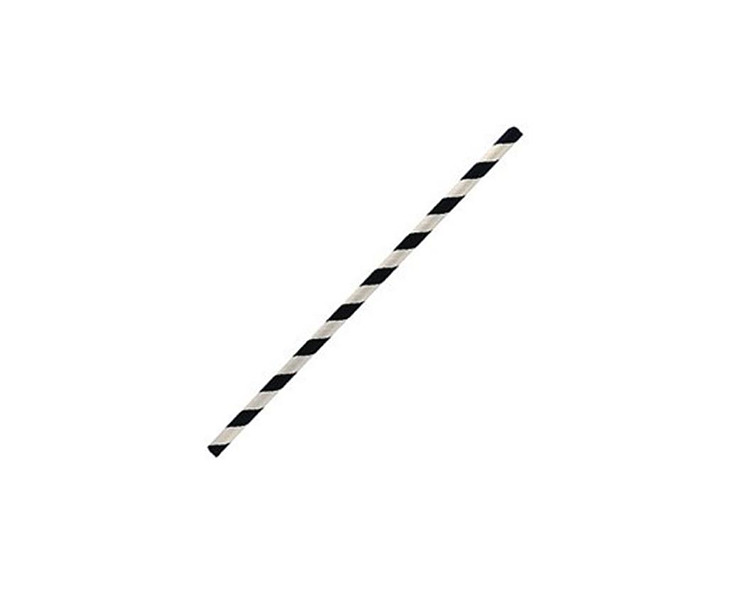 Paper Straw Cocktail Black & White Stripe 2500/Ctn