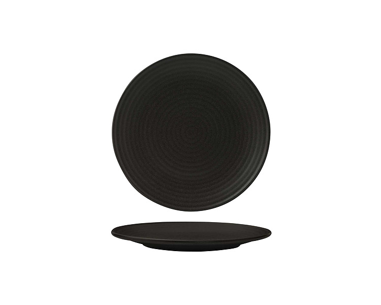 Zuma Charcoal Ribbed Plate 210mm 6/Pkt