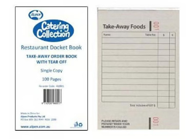 Single Docket Book 100 Book With Tear Off Strip 100/Ctn