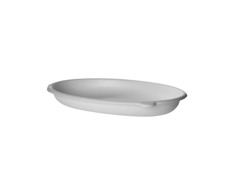 Sugarcane Oval Tray White 24oz 710ml 300/Ctn