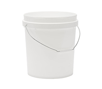 White Round Pail With Lid 15L