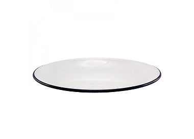 Falcon Enamelware Coupe Plate White/Black Rim 27cm 12/Pkt