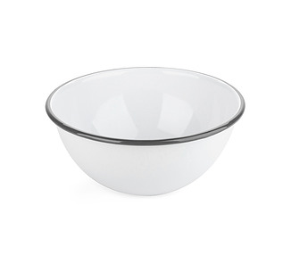 Falcon Enamelware Deep Pudding/Cereal Bowl White/Grey Rim 16cm 12/Pkt