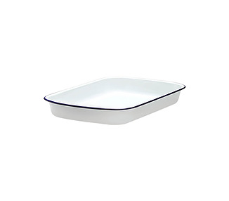 Falcon Enamelware Baking Tray White/Black Rim 24 x 18 x 3cm 4/Pkt