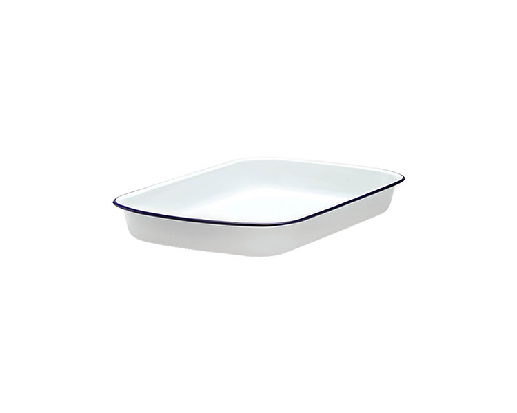 Falcon Enamelware Baking Tray White/Black Rim 24 x 18 x 3cm 4/Pkt