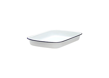 Falcon Enamelware Baking Tray White/Black Rim 24 x 18 x 3cm 4/Pkt