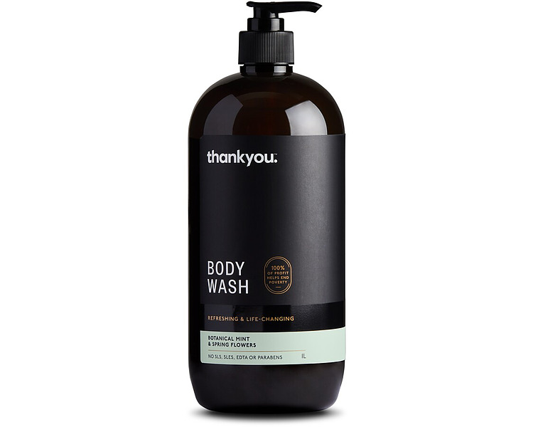 Thank You Body Wash Mint & Spring FLowers 1000ml 3/Pkt