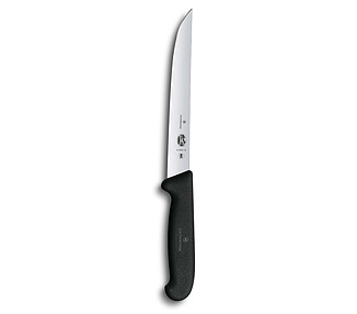 Black Victorinox Carving Knife Narrow Blade Fibrox Handle 18cm 