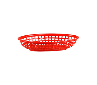Red Oval Plastic Basket 240 x 150 x 50mm 36/Ctn