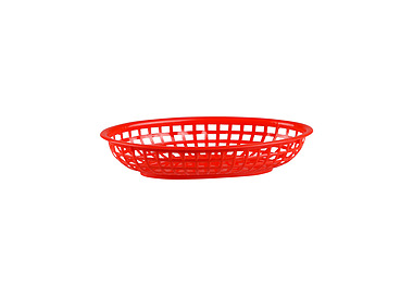 Red Oval Plastic Basket 240 x 150 x 50mm 36/Ctn