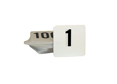 Table Number Set B on W 1-100 50 x 50mm 10/Ctn