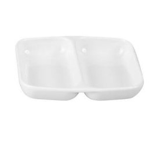 White Melamine Divide Dish 85 x 70mm 24/Pkt