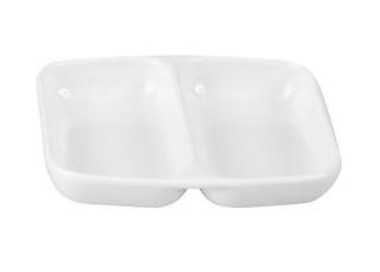 White Melamine Divide Dish 85 x 70mm 24/Pkt