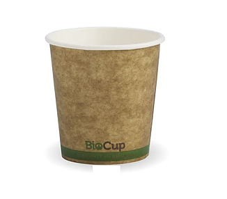 Biopak Coffee Cup 4oz Kraft Green Stripe 2000/Ctn