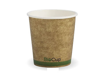 Biopak Coffee Cup 4oz Kraft Green Stripe 2000/Ctn