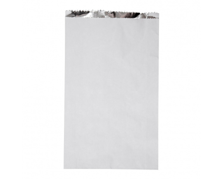 Paper Chicken Bag Foil Lined White 295 x 180 x 50mm 250/Pkt