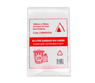 Bin Liner Extra Heavy Duty Natural 82L 200/Ctn