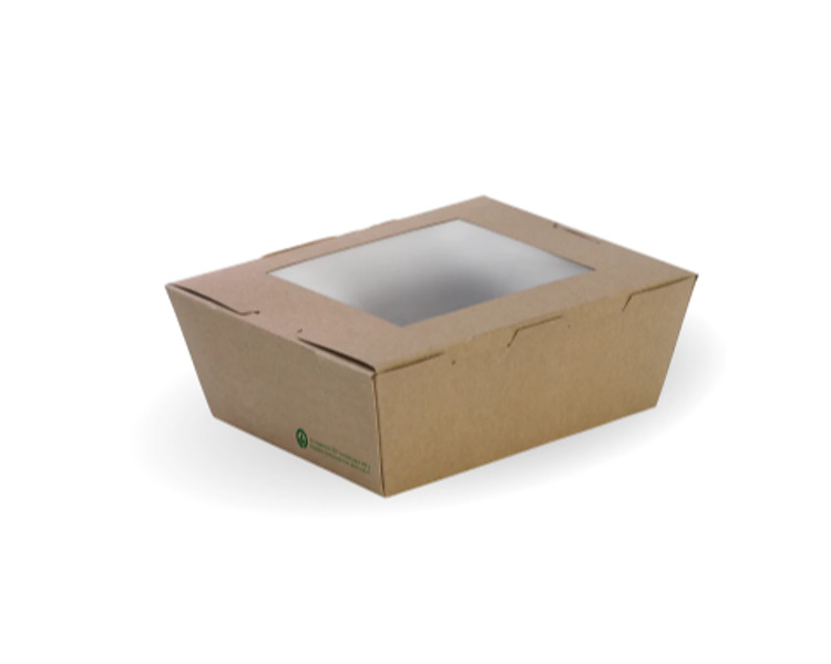 Bioboard Lunch Box With Window Medium 200/Ctn