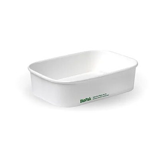 White Bioboard PLA Lined Rectangular Container 500ml 300/Ctn