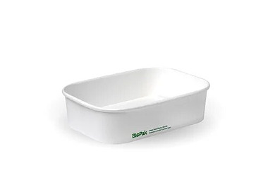 White Bioboard PLA Lined Rectangular Container 500ml 300/Ctn