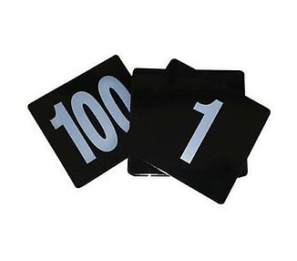 Table Number Set W on B 1-100 95 x 105mm 10/Ctn
