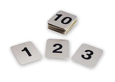 Table Number Set Adhesive Stainless Steel 1-10