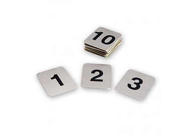 Table Number Set Adhesive Stainless Steel 21-30