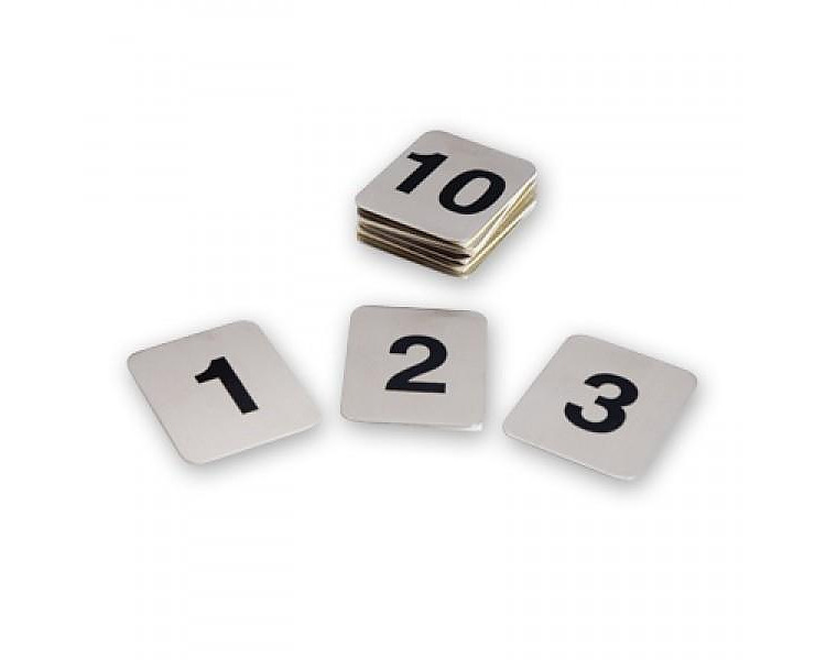 Table Number Set Adhesive Stainless Steel 31-40