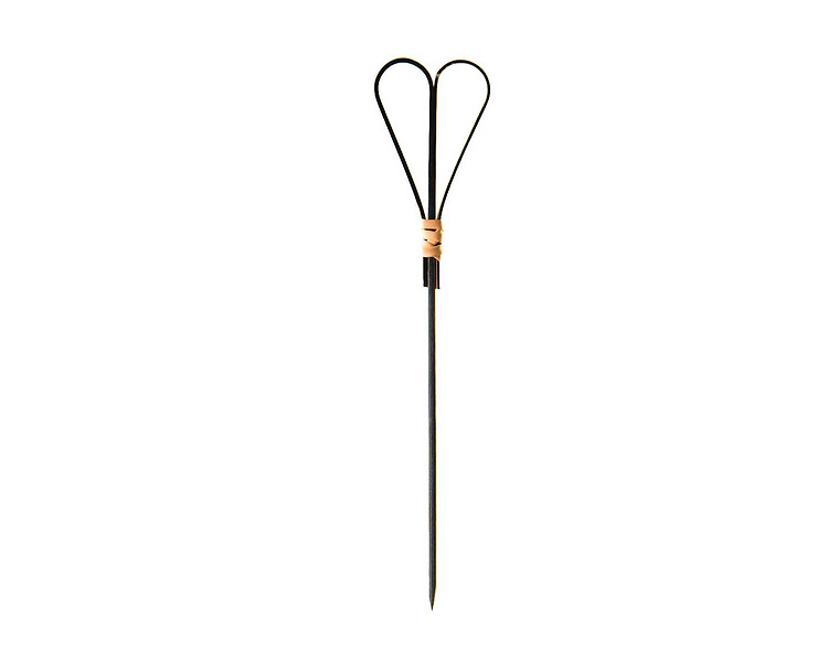 Bamboo Skewer Heart Black 15cm 100/Pkt