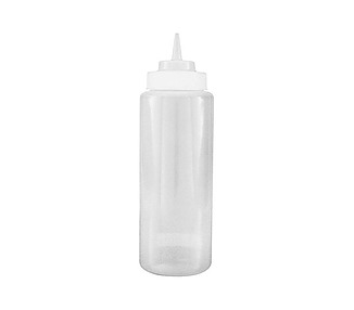 Clear Squeeze Bottle Wide Mouth 1L