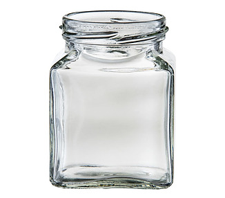 Jar Glass Square With Twist Neck 58mm 195ml 48/Ctn