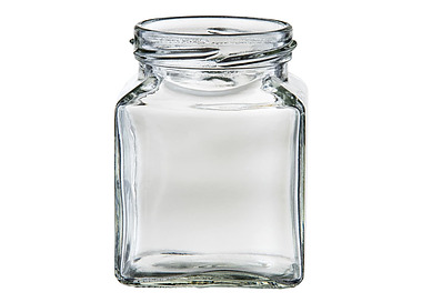 Jar Glass Square With Twist Neck 58mm 195ml 48/Ctn