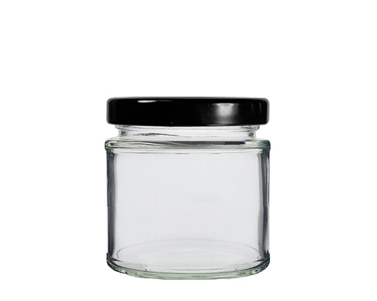 Jar Glass Lid Black 58mm 48/Ctn