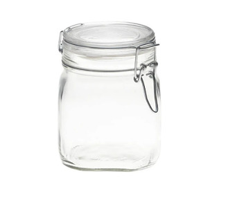 Jar Fido Clear Lid .75Ltr 12/Ctn