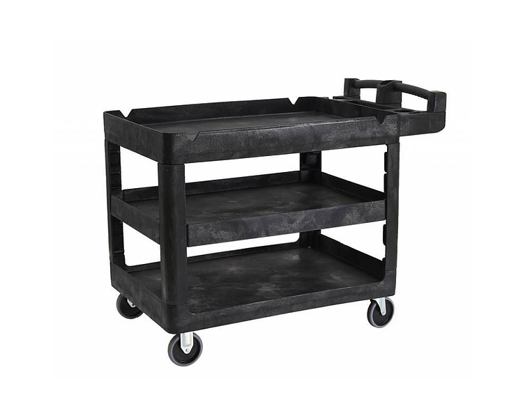 Trolley Bitbar Utility 3 Tier Black 1150 x 641 x 987mm