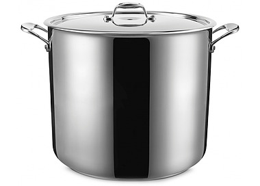 Stainless Steel Pujadas Stockpot With Cover 350 x 350mm 33.6L