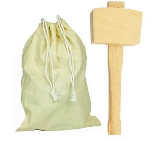 Lewis Bag & Wooden Ice Mallet Kit